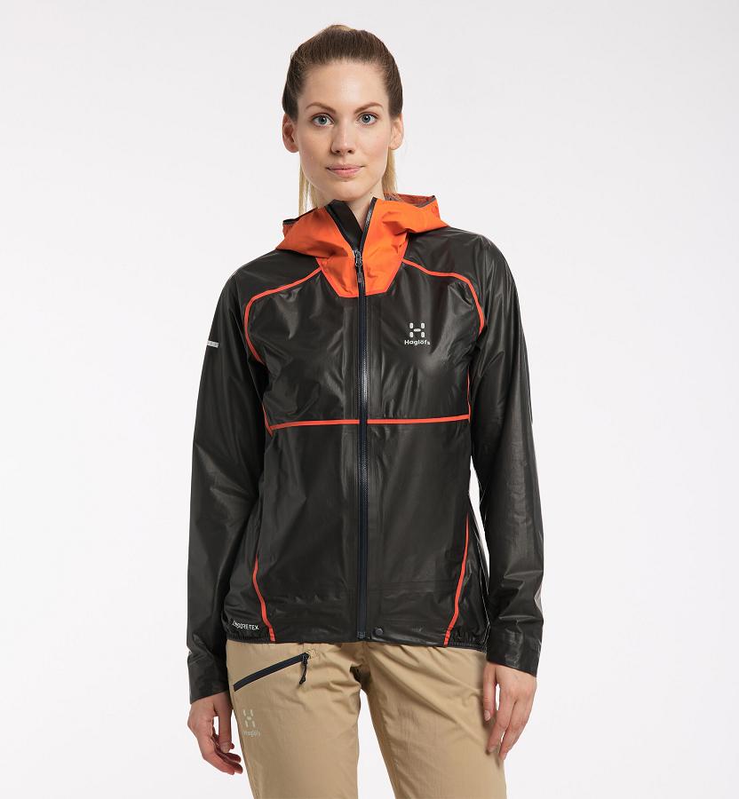 Haglöfs L.I.M Breathe GTX Shakedry Waterproof Jacket Black/Orange For Womens YMHEB4087 Australia